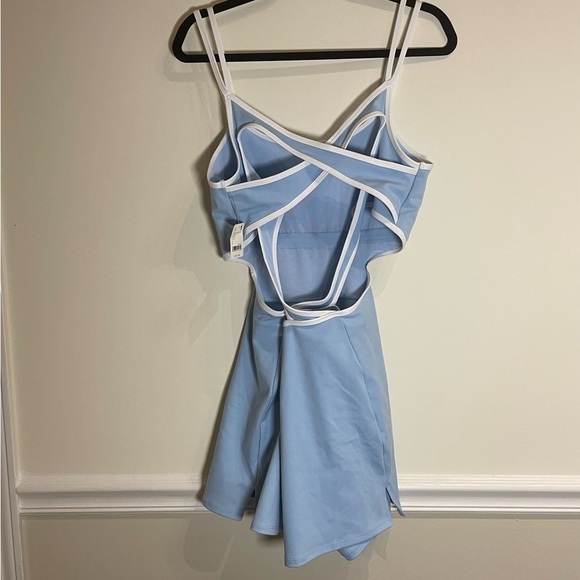 Free People NWT One More Serve Skortsie Size Large Mediterranean Combo Blue - Picture 7 of 9